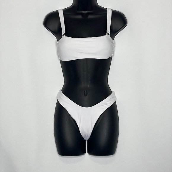 Zahara Swim White Bandeau Bikini Top - Picture 1 of 6